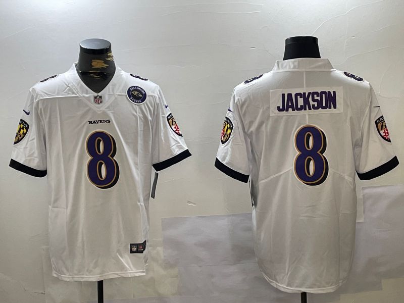 Men Baltimore Ravens #8 Jackson White 2024 Nike Vapor Limited NFL Jersey style 2